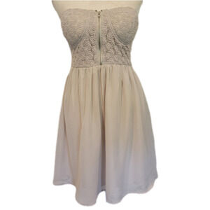 Poetry Cream Strapless Corset Top Mini Dress Size L